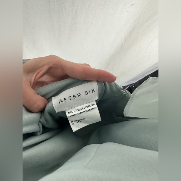 After Six Backless Halter Green Evening Gown Size 14R NWT - Picture 8 of 14